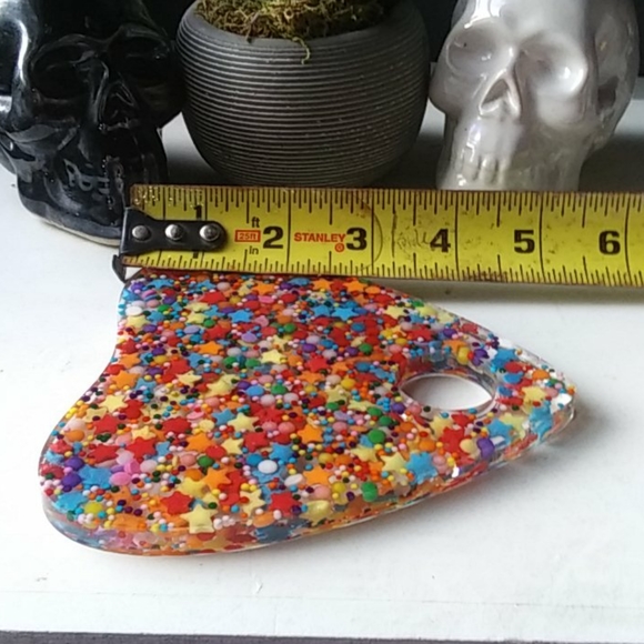 Handmade Rainbow Sprinkles Resin Ouija Planchette - Picture 8 of 11